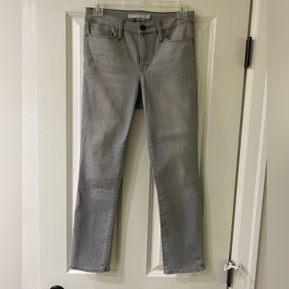 ATHLETA Sculptek Skinny CROP Jeans Size 4 Gray Stretch Women